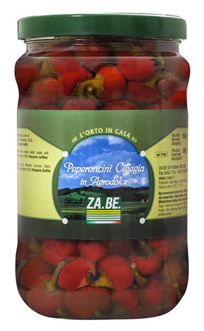 verbanogel - Peperoncini ciliegia in agrodolce piccante